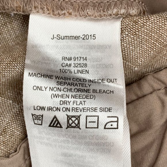 Armani Exchange Size 30 100% Linen Straight Leg Cargo Pants Women Tan Casual - Picture 5 of 6